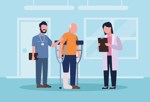 Geriatrie Ärzte und alter Mann