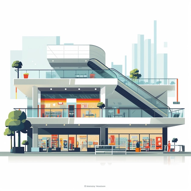 Vektor geschäft, einkaufszentrum, vektorillustration, geschäft, markt, gebäude, design, supermarkt, stadt, kaufen