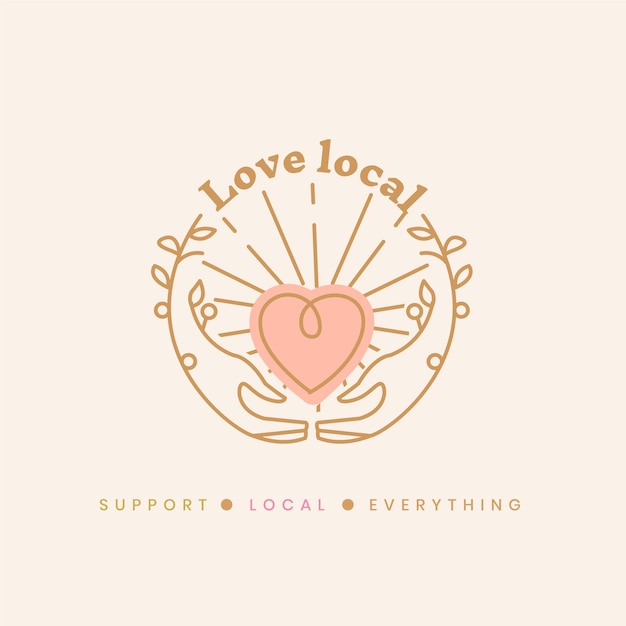 Vektor geschäft handgezeichnetes lokales shop-logo