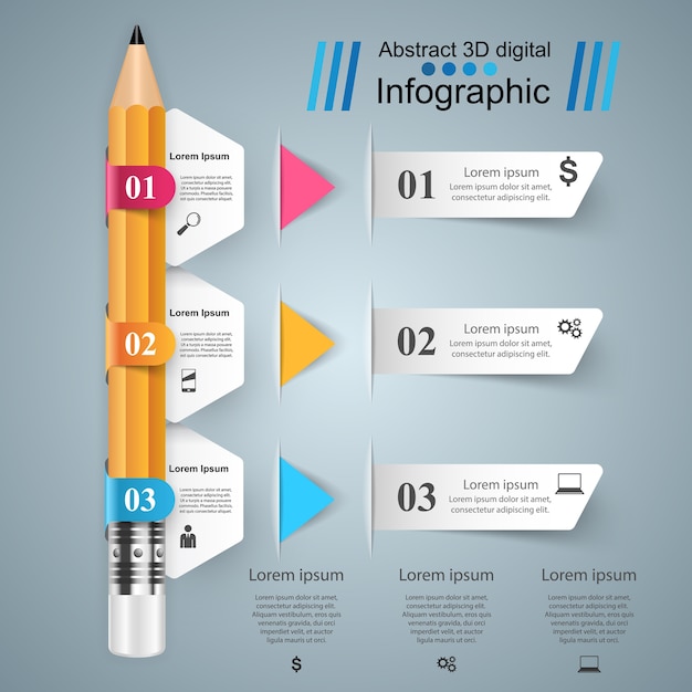 Geschäft infografiken. bleistift-symbol.