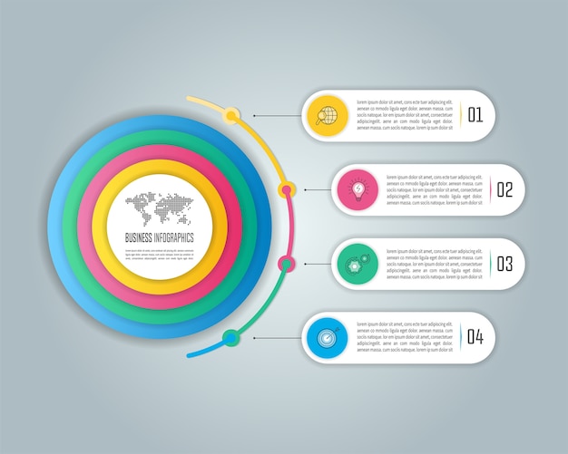 Geschäft infographic mit 4 wahlen