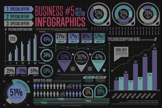 Geschäft infographik elementsammlung