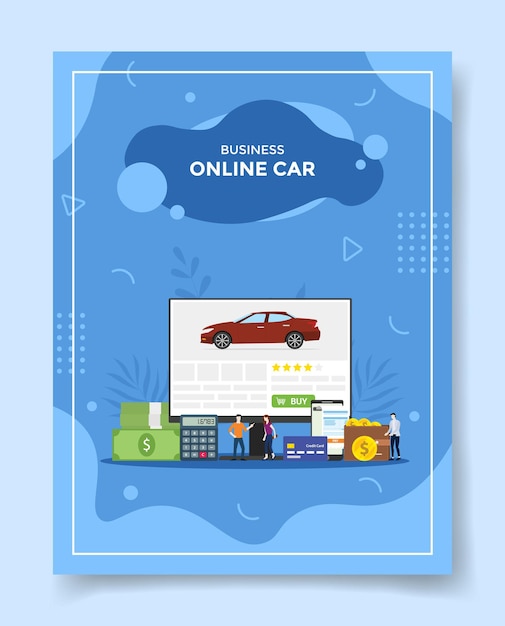 Geschäft online auto leute um geldrechner auto im display computer