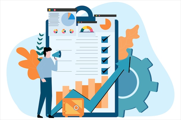 Geschäftliche Finanzierung Flat Design Illustration