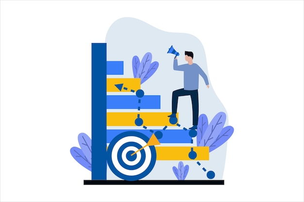 Geschäftliche Marketing-Flat-Design-Illustration