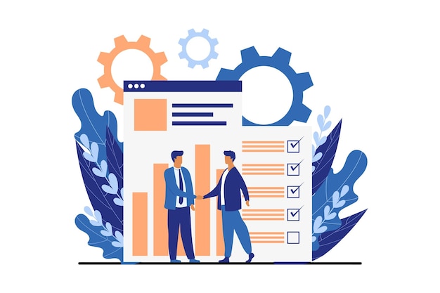 Geschäftliche Zusammenarbeit flache Design-Illustration