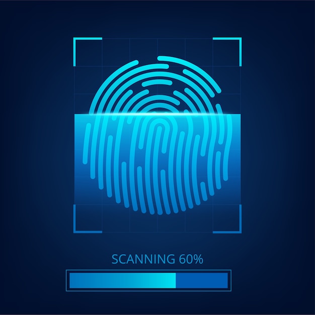 Vektor geschäftlicher hintergrund der abstrakten fingerabdrucktechnologie