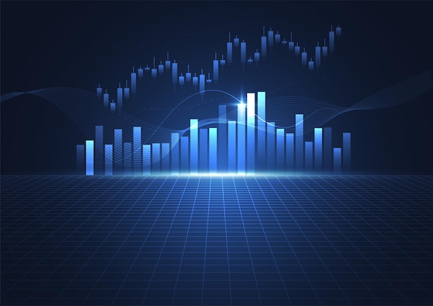 Geschäfts-Candlestick-Grafikdiagramm des Börseninvestitionshandels auf weißem Hintergrund