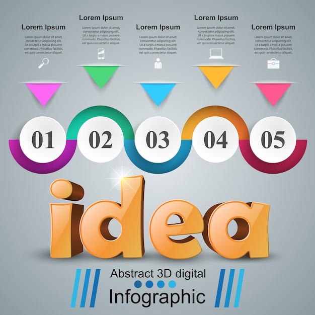 Vektor geschäfts-infographics der idee 3d.