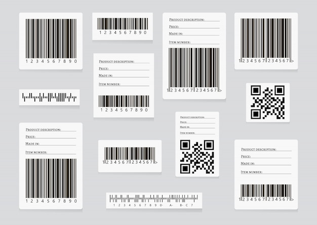 Vektor geschäftsbarcodes und qr code-vektorsatz