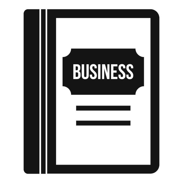 Geschäftsbuch-Symbol Einfache Illustration des Geschäftsbuch-Vektorsymbols für das Web