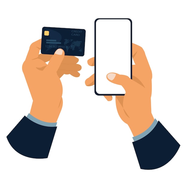 Geschäftsfrau hand mit smartphone und kreditkarte onlinepayment banking und online-shopping