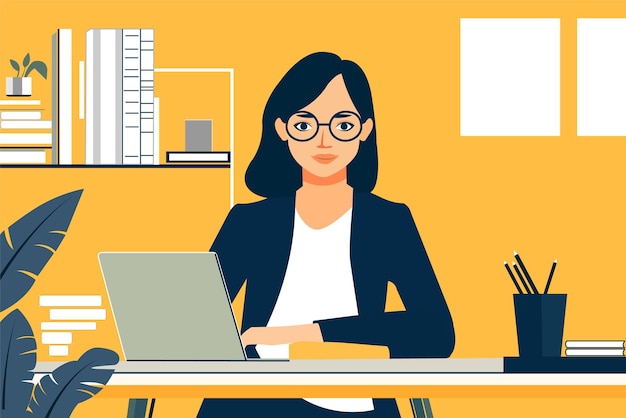 Geschäftsfrauen in der Büro-Vektorillustration