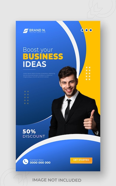 Geschäftsidee, Instagram-Story-Beitrag und Social-Media-Cover oder Vorlage für modernes Design mit zwei Farbverläufen und sauberem Hintergrund