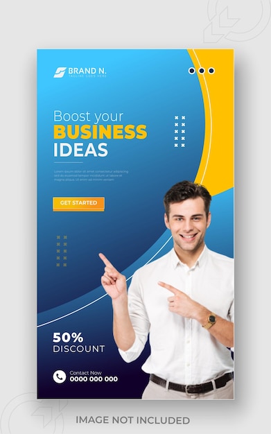 Geschäftsidee, Instagram-Story-Beitrag und Social-Media-Cover oder Vorlage für modernes Design mit zwei Farbverläufen und sauberem Hintergrund