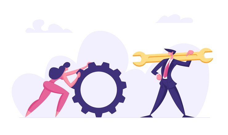 Vektor geschäftsleute teamwork charaktere illustration