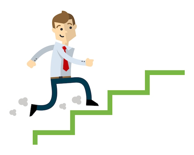 Geschäftsmann klettern Treppen, Job-Promotion