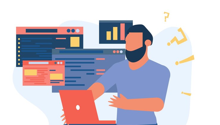 Geschäftsmann Mitarbeiter analytische Daten