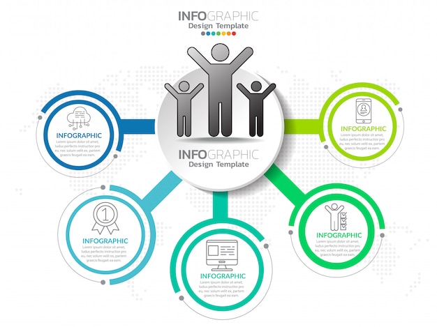 Geschäftsschritt prozessdiagramm infografiken mit schritt.