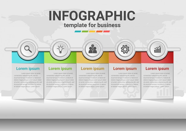 Geschäftsschritte zum Erfolg Infografik-Daten. Präsentationsdiagramm. Diagramm mit Schritten