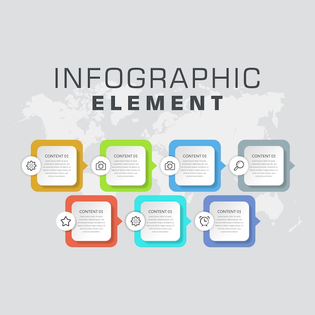 Geschäftsstrategie für bunte infografik-elemente