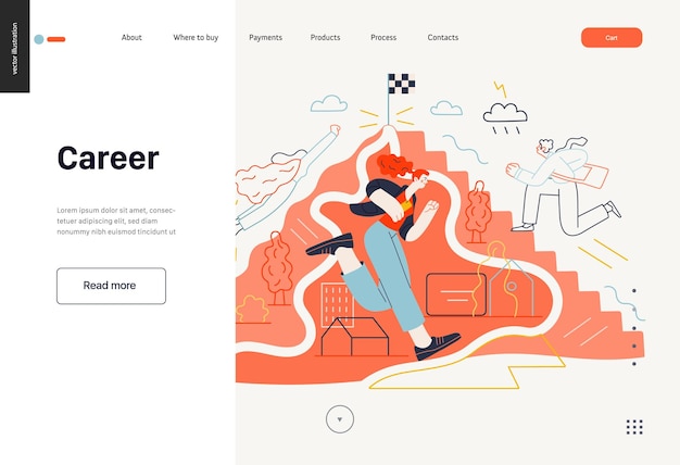 Vektor geschäftsthemen karriere-web-vorlage