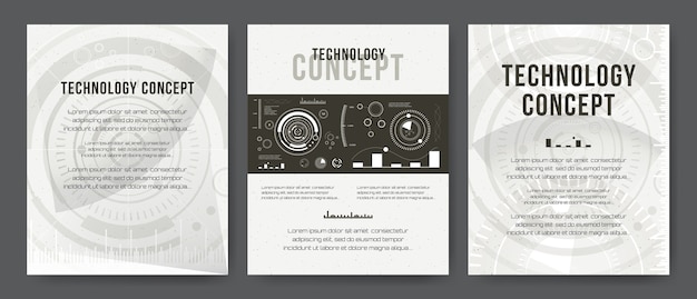 Geschäftsvorlage. broschüre design, moderne layout, jahresbericht, poster, flyer. abstrakte moderne hintergründe. mobile technologien, anwendungen, onlinedienste infografik-konzept. hud, techno, wirtschaft, ui.