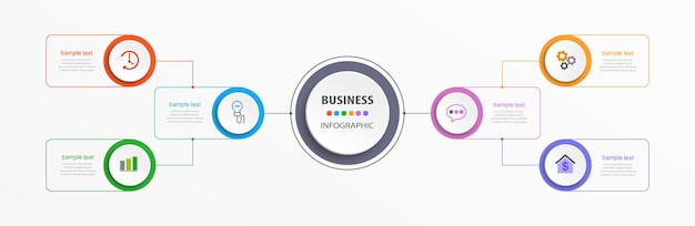 Geschäftsvorlage für infografik-design mit 6 optionen