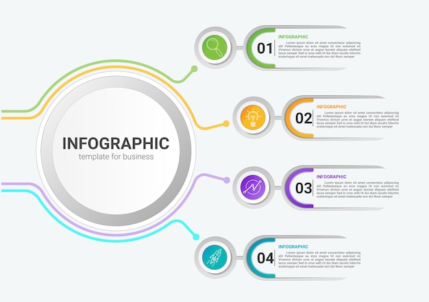 Geschäftsvorlage für Infografik-Präsentationen Prozessdiagramm Datenvisualisierung kreative Konzeptschritte Optionen