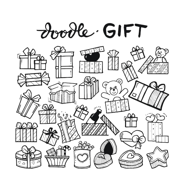 Geschenk-doodle-hand gezeichnet