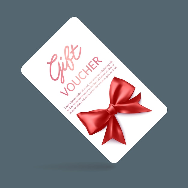Geschenk-Gutschein mit roter Bänderbogen zum Feiern