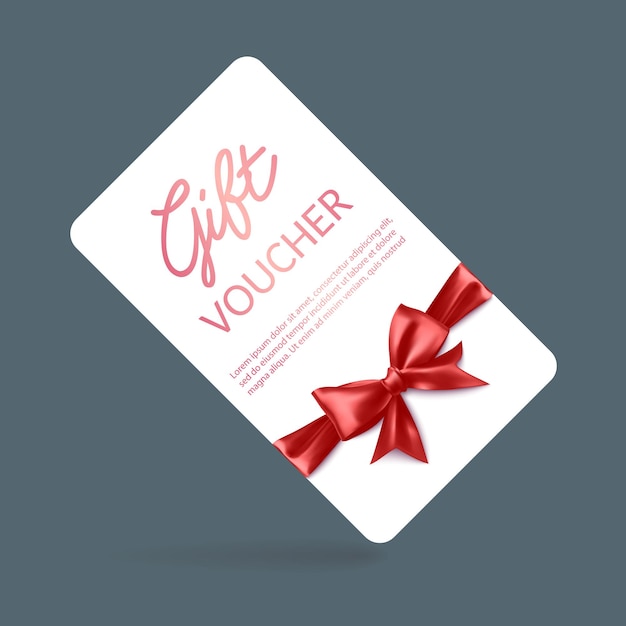 Geschenk-Gutschein mit roter Bänderbogen