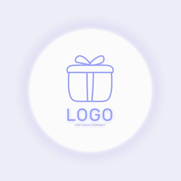 Geschenk-logo überraschungslogo geschenk-symbol box-symbol für webdesign oder unternehmen isolierter vektor