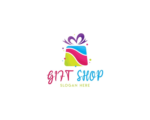 Geschenk shop logo symbol design-vorlage vektor-emblem-design-konzept kreatives symbol