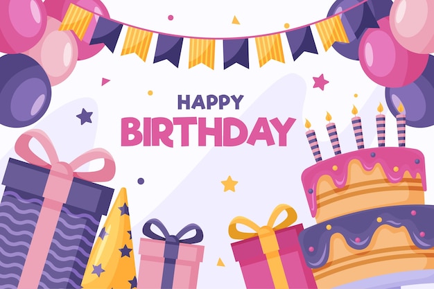 Geschenkboxen und leckeren Kuchen alles Gute zum Geburtstag