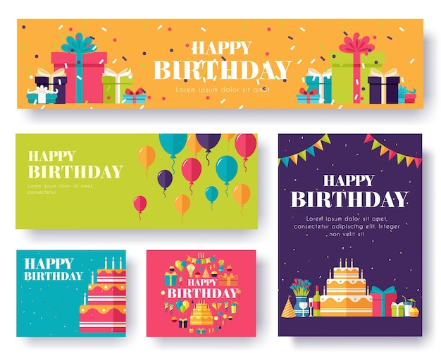 Geschenke Vektor Banner gesetzt