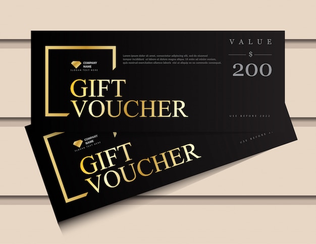 Geschenkgutscheinschablone mit Glitzergold-Luxuselementen.