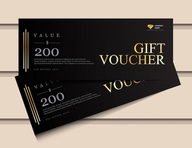 Geschenkgutscheinschablone mit Glitzergold-Luxuselementen.