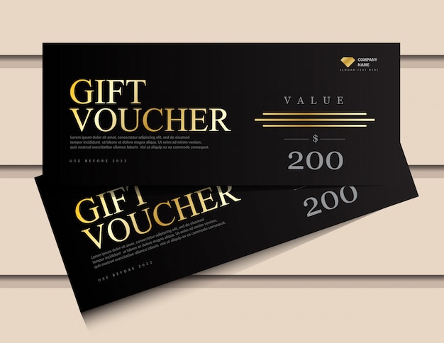 Geschenkgutscheinschablone mit Glitzergold-Luxuselementen.