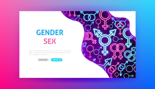 Geschlecht Sex Neon Landing Page