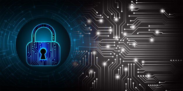 Geschlossenes Vorhängeschloß auf digitalem Hintergrund, Internetsicherheit