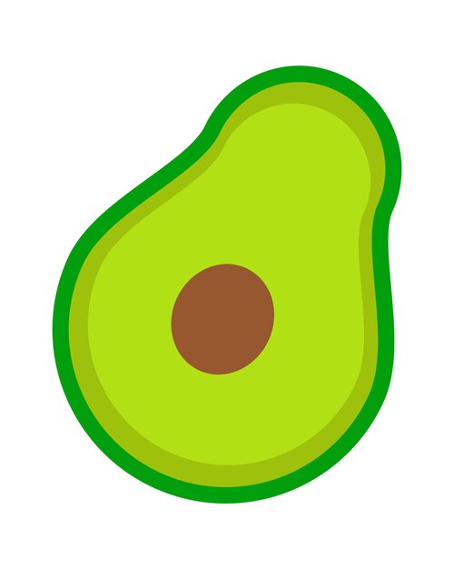 Geschnittene avocado exotische frucht-vektor-illustration