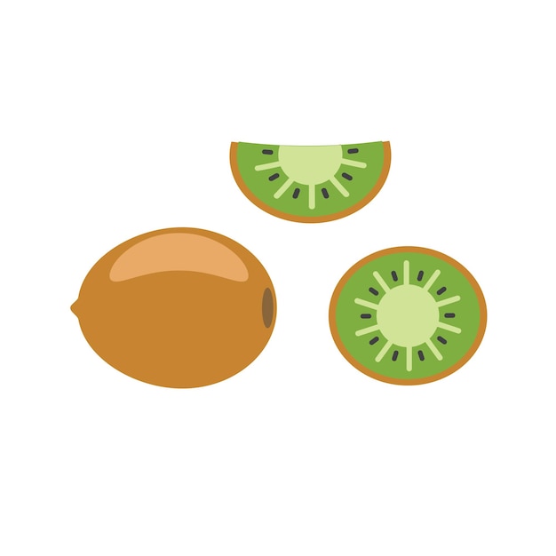 Geschnittene kiwis in flacher illustration