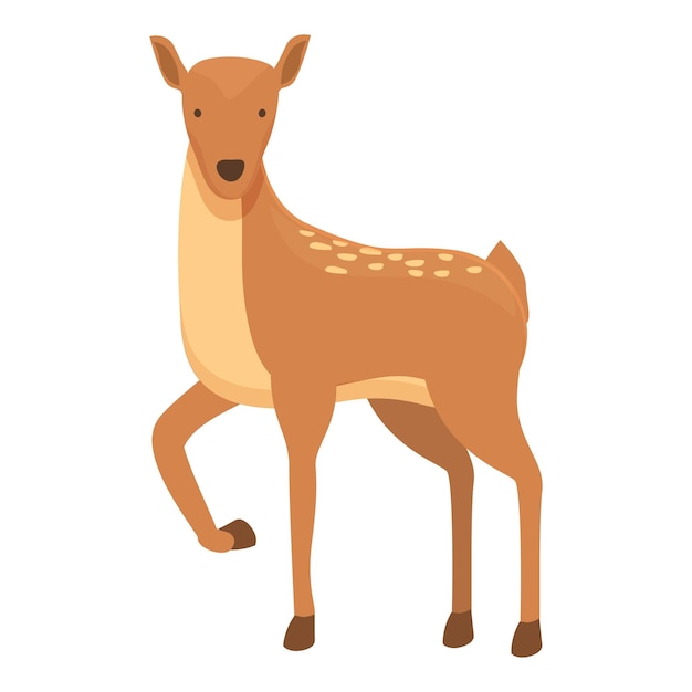 Geschnittenes Reh-Symbol Cartoon-Vektor Waldtier Niedliche Tierwelt
