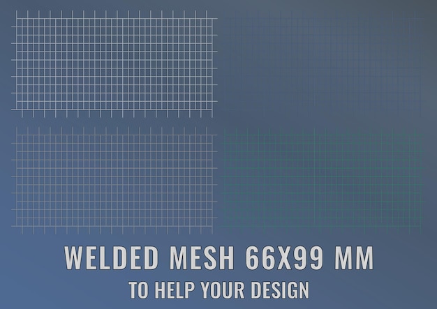 Geschweißtes Stahlnetz Metall 66X99 MM Vektor-realistisches Gitter aus Eisenstäben für den Bau