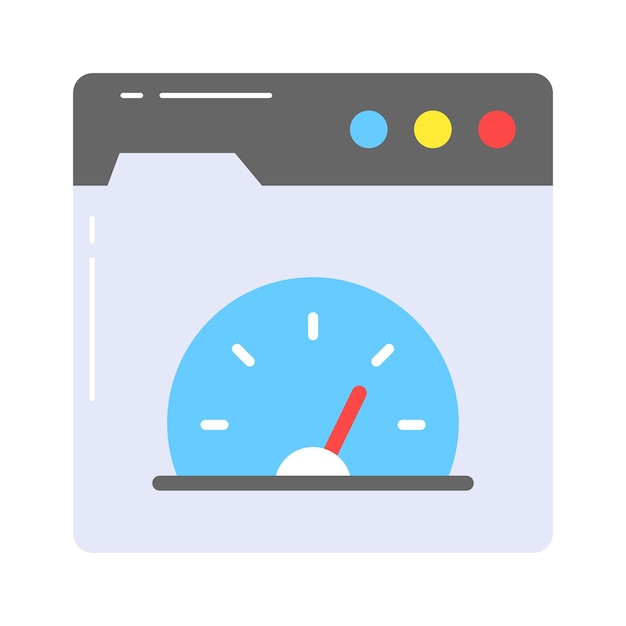 Geschwindigkeitsmesser mit Webseite erstaunliches Symbol der Website-Performance