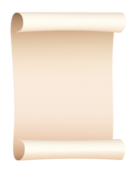 Gescrolltes altes Papierblatt lokalisiert. Vektor-illustration