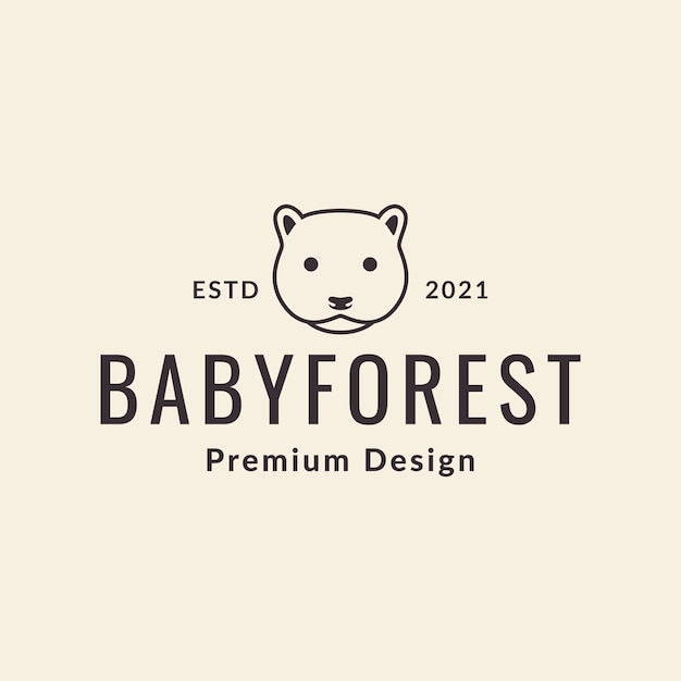 Gesicht baby otter kopfzeile logo symbol symbol vektorgrafik design illustration idee kreativ