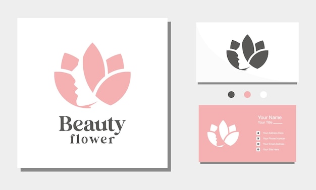 Gesicht blume natur schönheit frau logo-design