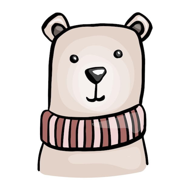 Gesicht des niedlichen Teddybären isoliert Symbol Vektor Illustration Cartoon-Design